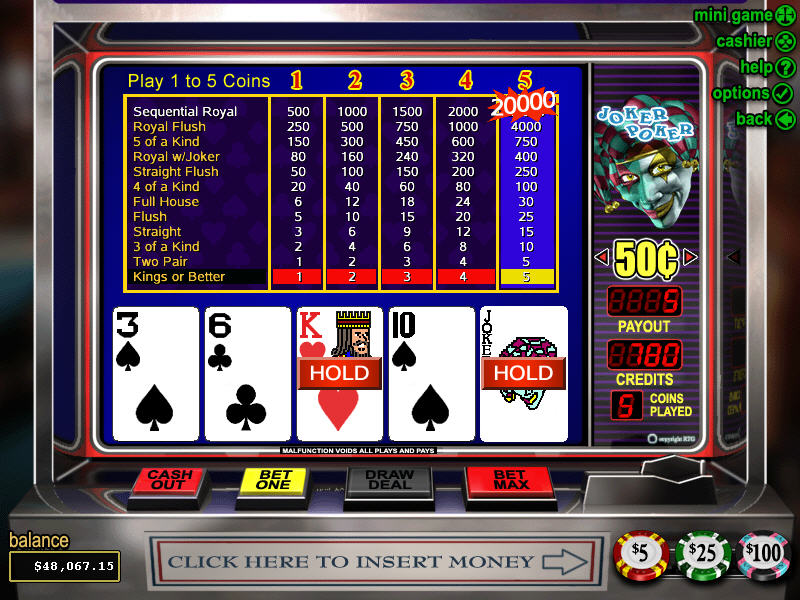 free joker poker video games