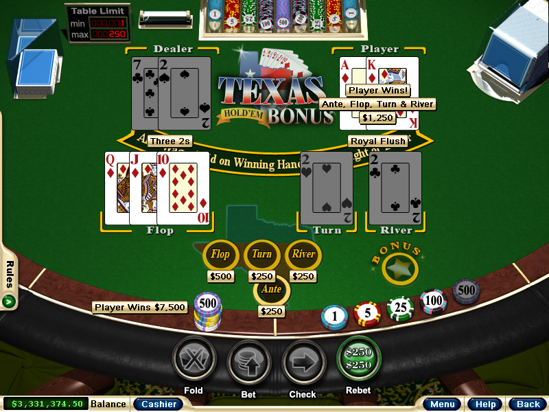 numclacher of texas hold em poker